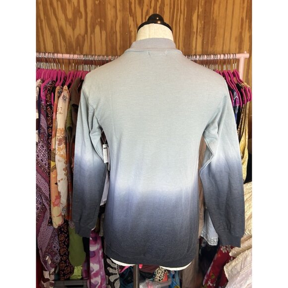 BP Gray Ombre Crewneck Pullover Sweatshirt Knit NWT Sz XXS Oversized - Picture 8 of 10